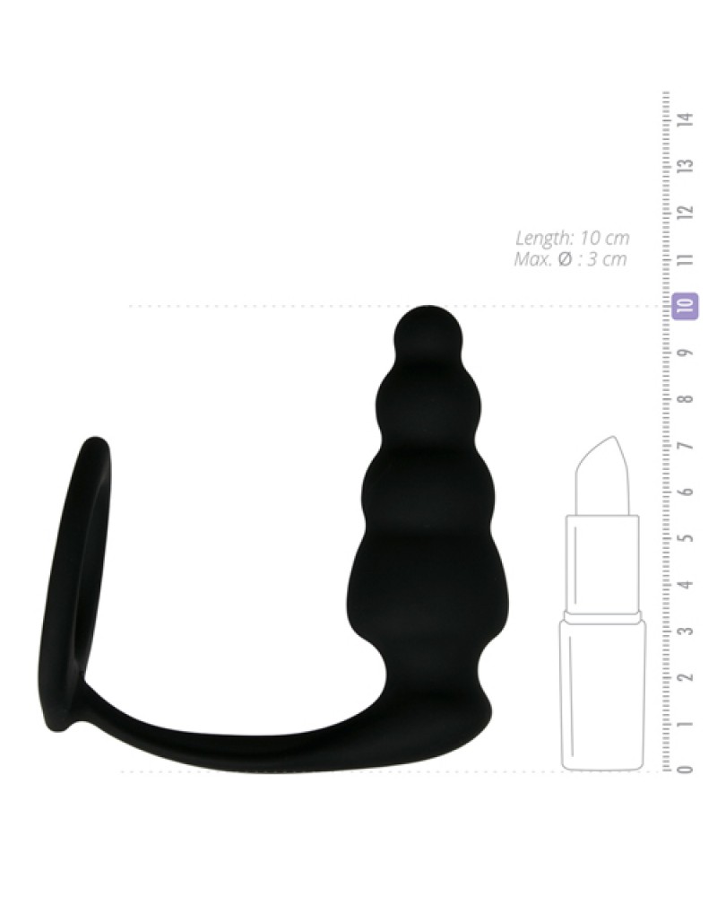 Cock Ring With Ribbed Anal Plug