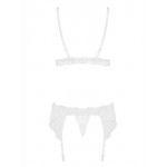 3-Piece Lace Garter Set - White
