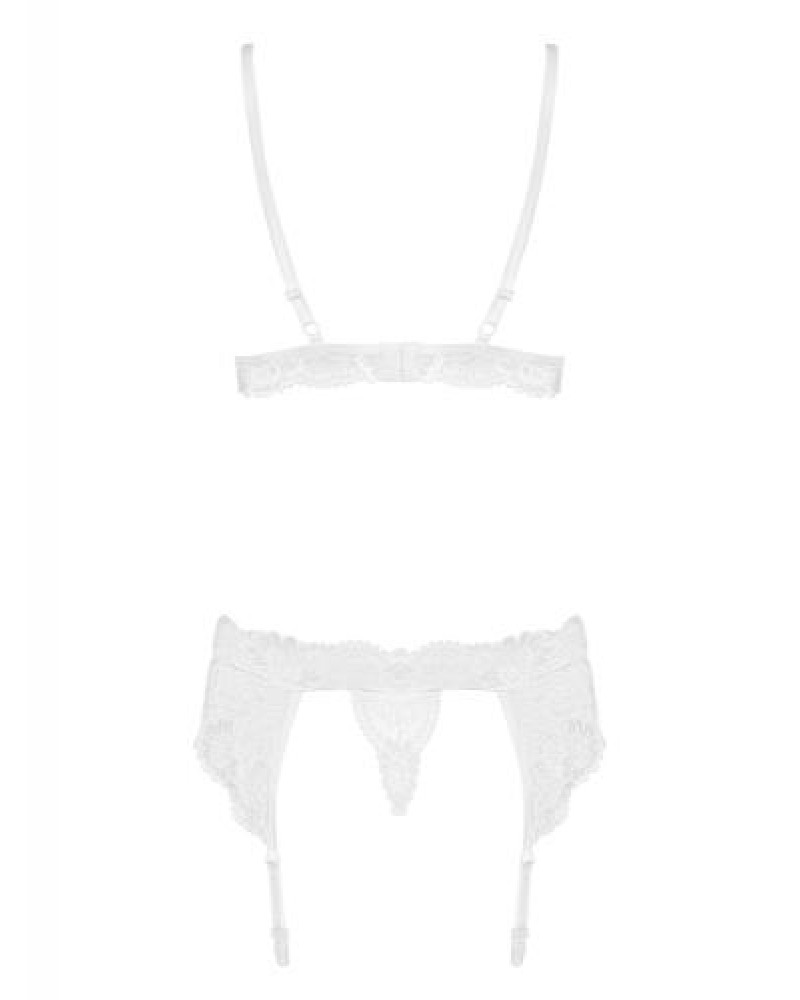 3-Piece Lace Garter Set - White