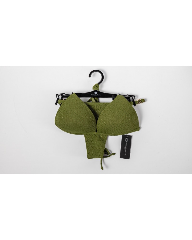 Ophelia's Dream Lingerie- Green Bikini Set Gold Scales