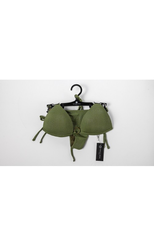 Ophelia's Dream Lingerie- Green Bikini Set Silver Textured Dots Ophelia's Dream Lingerie- Green Bikini Set Silver Textured Dots