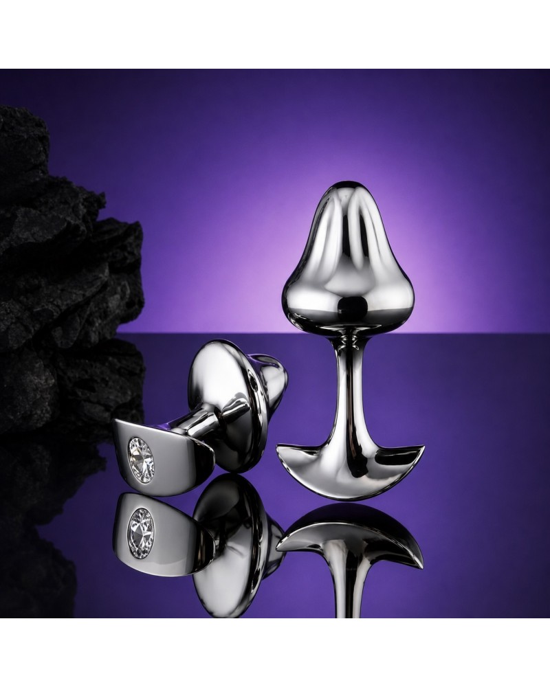 Ophelia's Dream Toys- Silver Metal Butt Plug with Crystal Gem – 85 mm Ophelia's Dream Toys- Silver Metal Butt Plug with Crystal Gem – 85 mm