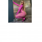 Ophelia's Dream Lingerie-Women’s Fuchsia Rhinestone Lace Bodysuit One Size with Open Back Ophelia's Dream Lingerie-Women’s Fuchsia Rhinestone Lace Bodysuit One Size with Open Back