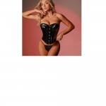Ophelia's Dream Lingerie- Women’s Black Vinyl Corset with Thong – One Size Ophelia's Dream Lingerie- Women’s Black Vinyl Corset with Thong – One Size