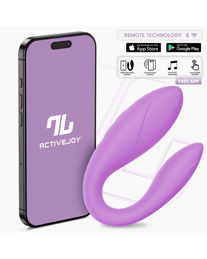 Couple Toy with App Flexible Silicone Lavender