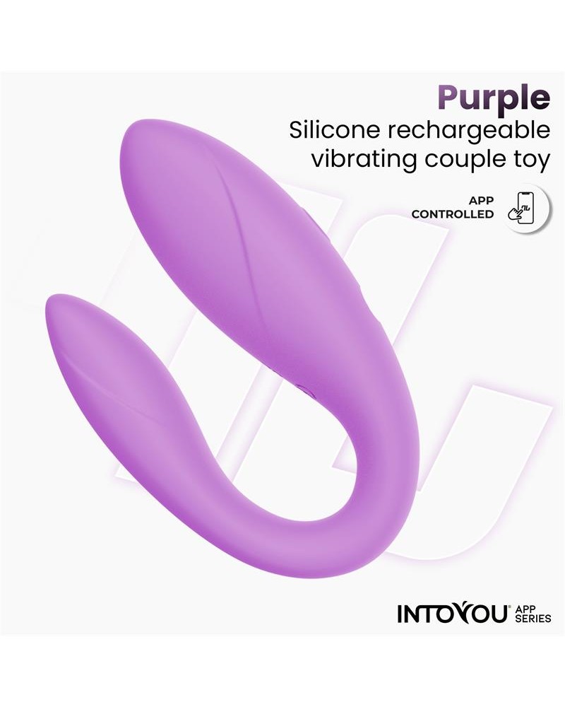 Couple Toy with App Flexible Silicone Lavender